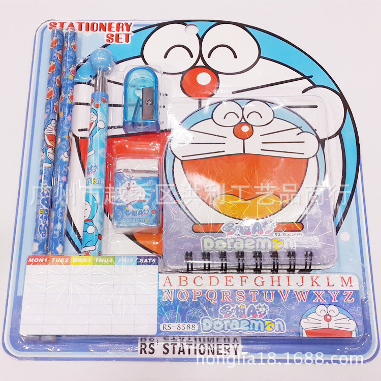 叮當hellokitty公主汽車卡通便條文具套裝 可愛文具7in1文具組合批發・進口・工廠・代買・代購