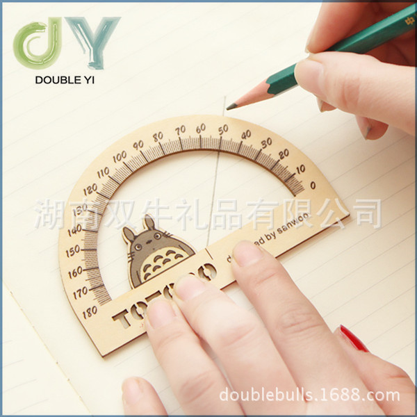 韓國文具 卡通尺子木尺套裝三角尺+量角器三件套學習用品工廠,批發,進口,代購