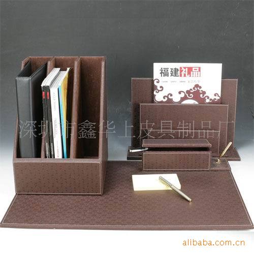 真皮 仿皮辦公用品文具套裝 仿皮商務禮品套裝 仿皮文具組合工廠,批發,進口,代購