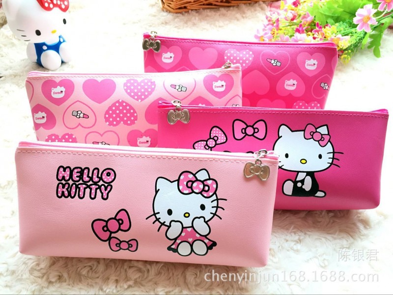 卡通筆袋 PU 皮革 hellokitty 筆袋 叮當軟皮 化妝包拉鏈筆袋批發・進口・工廠・代買・代購