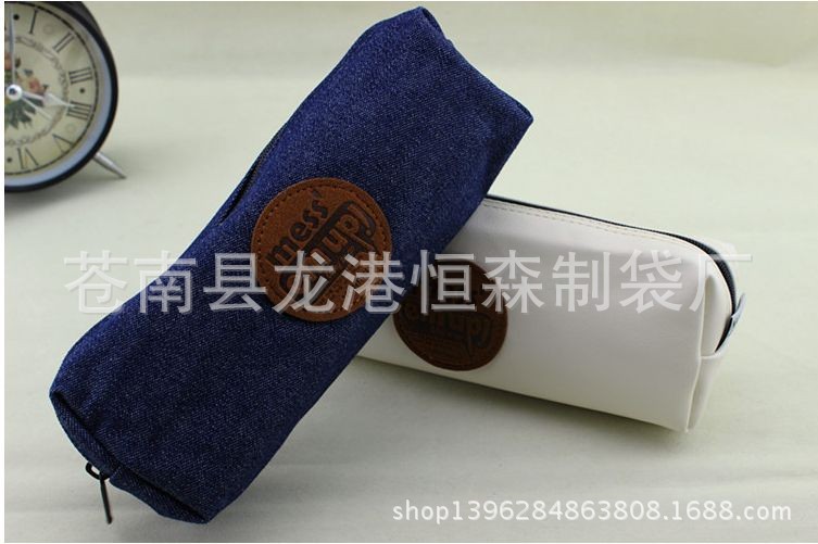 新款 韓國進口文具 創意簡約經典牛仔佈大容量韓版筆袋防皮文具盒工廠,批發,進口,代購