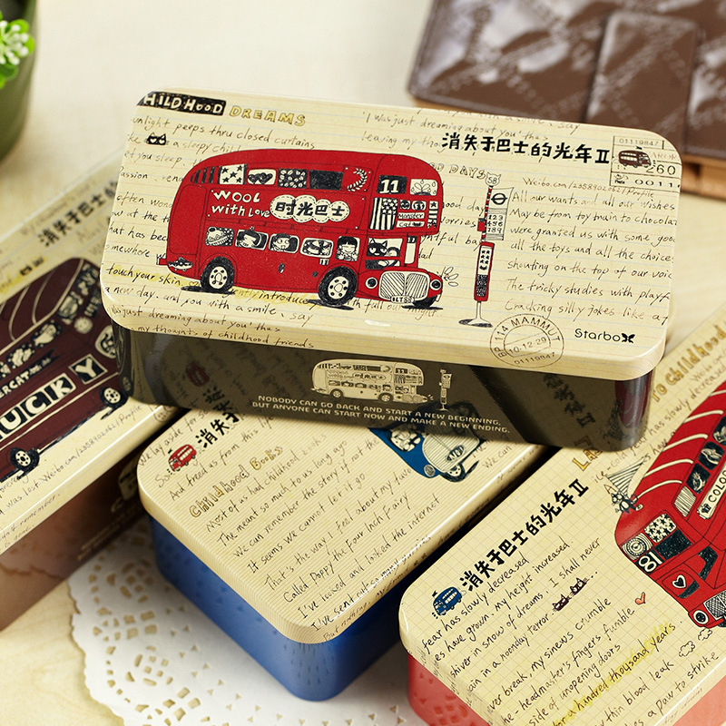 聯華創意學生文具盒 韓國筆盒長方形鐵質雙層收納盒多功能儲存盒工廠,批發,進口,代購