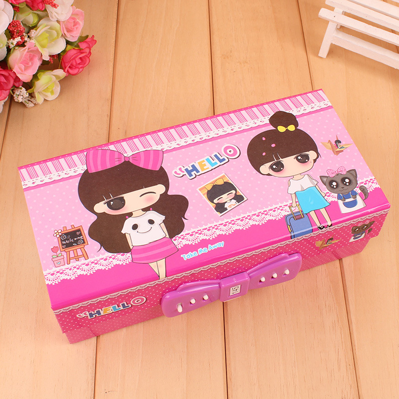 韓國文具兒童學生禮物可愛密碼文具盒男女學生芭比鉛筆盒筆袋筆筒工廠,批發,進口,代購