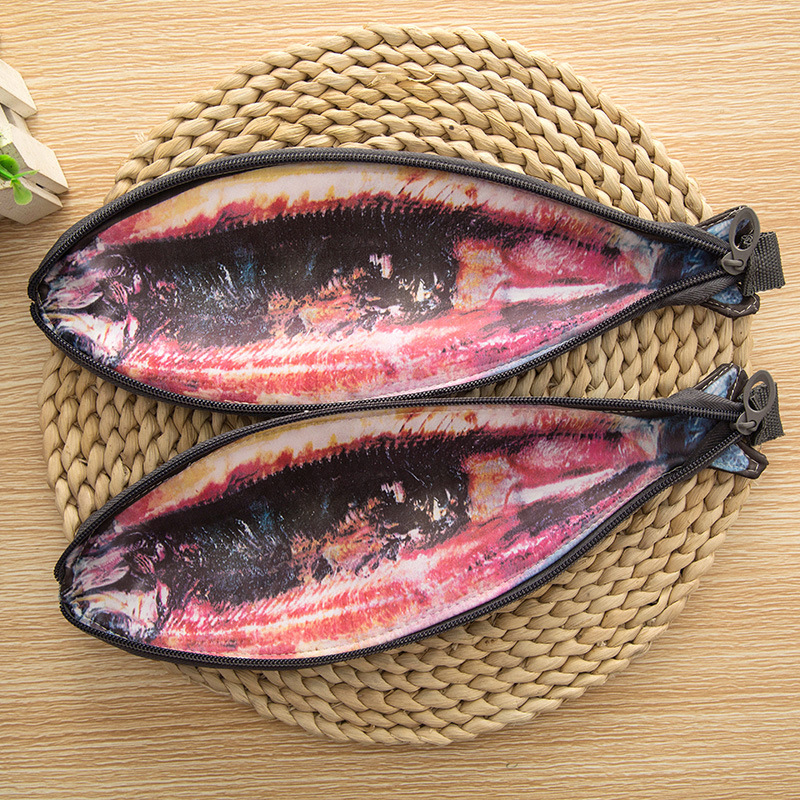 秋刀魚造型鉛筆袋 創意筆袋咸魚筆袋 秋刀魚食物筆袋零錢包工廠,批發,進口,代購