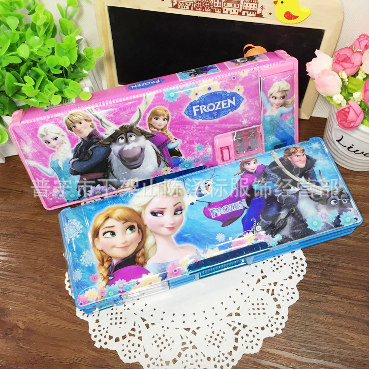 迪士尼Frozen冰雪奇緣 兒童多功能文具盒 鉛筆盒卡通塑膠筆盒批發・進口・工廠・代買・代購