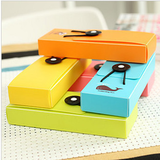 韓國可愛文具盒 清新創意彩色筆袋鉛筆盒  搭扣收納盒 5色可選工廠,批發,進口,代購