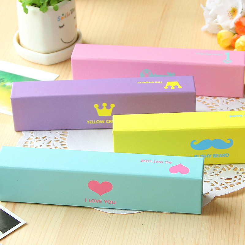 韓版創意文具 糖果色時尚元素小紙盒 學生文具盒 鉛筆盒批發・進口・工廠・代買・代購
