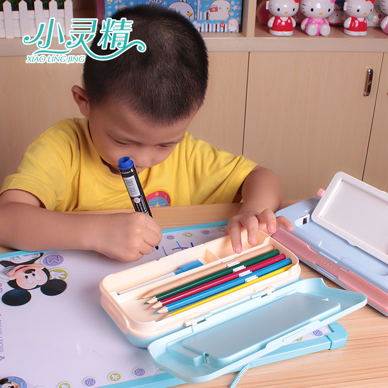 小靈精塑料寫字板文具盒小學生男女筆盒動物卡通兒童鉛筆盒3583工廠,批發,進口,代購