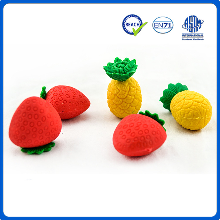 廠傢直銷3D草莓花生菠蘿造型膠擦兒童學生玩具橡皮檫可定製批發工廠,批發,進口,代購