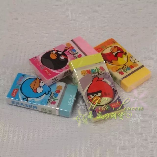 憤怒的小鳥方形橡皮擦 學習用品 學生卡通圖案橡皮擦 學生獎品工廠,批發,進口,代購