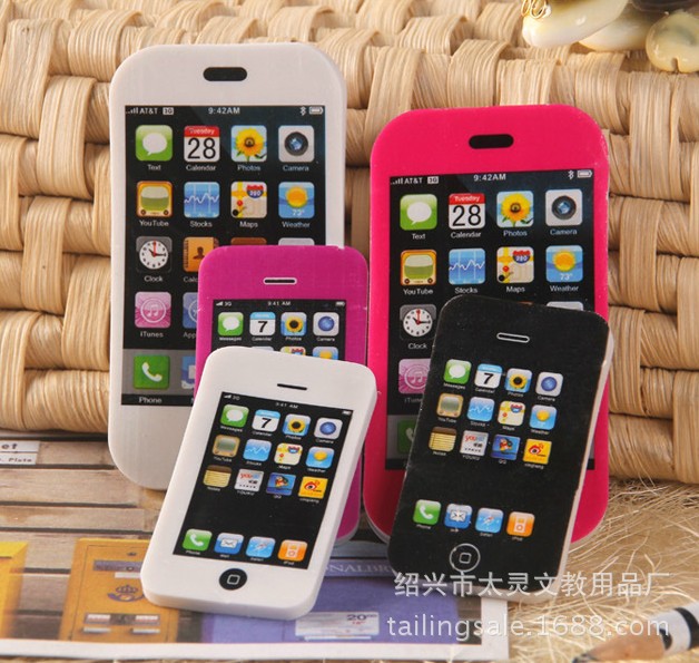 TL卡通可愛橡皮擦 iphone蘋果手機韓版創意像皮小學生用品小獎品工廠,批發,進口,代購