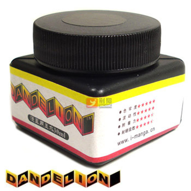 DANDELION漫畫墨水 黑色白色耐水性墨水 漫畫原稿勾線墨水批發・進口・工廠・代買・代購