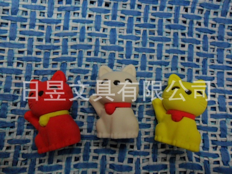 3D造型可拆裝組合益智玩具類環保招財貓橡皮擦  小貓形狀塗改用品工廠,批發,進口,代購