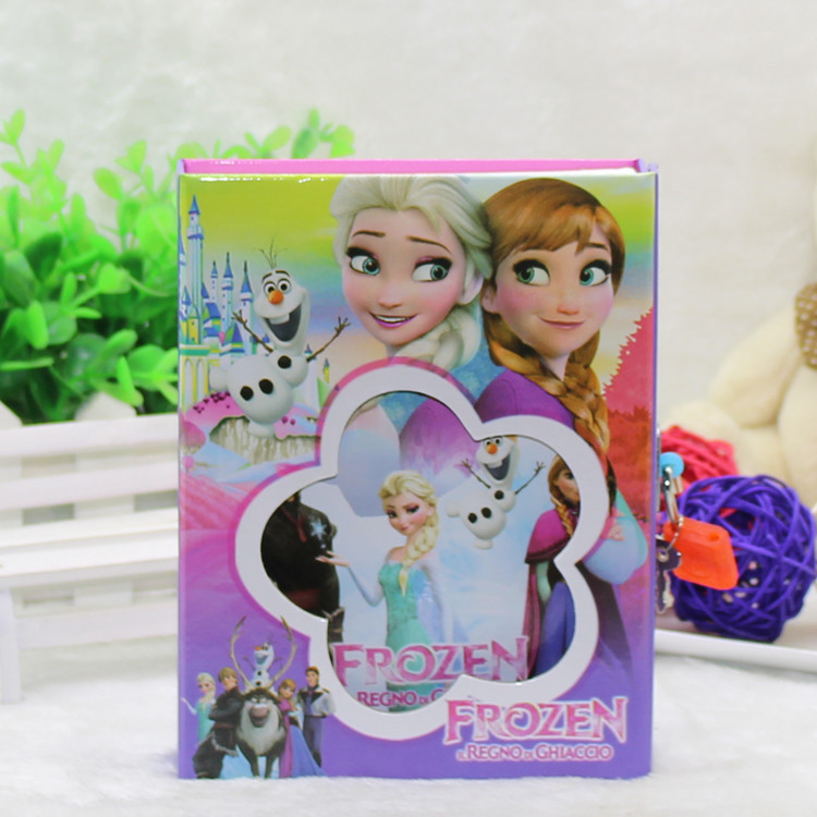 FROZEN冰雪奇緣魔雪大冒險白雪皇後小鎖頭立體筆記本硬皮記事本批發・進口・工廠・代買・代購