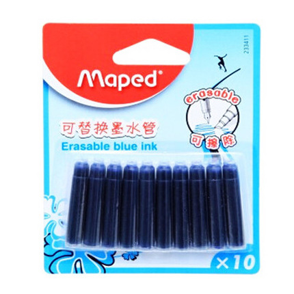 馬培德Maped可替換墨水管10支裝 鋼筆墨囊藍色/藍黑/黑色學生工廠,批發,進口,代購