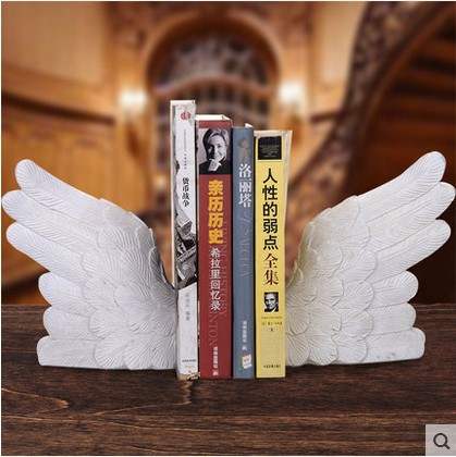 創意樹脂歐式翅膀書擋書檔書立書靠 傢居裝飾擺件工藝品教師節禮批發・進口・工廠・代買・代購