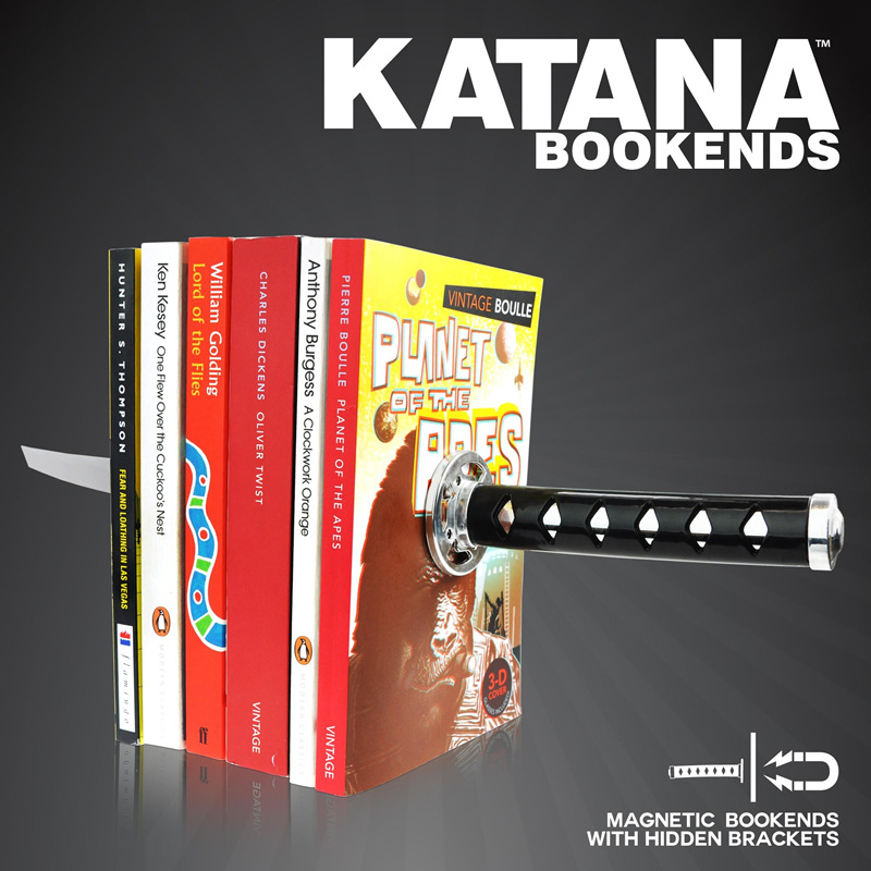 Katana創意忍者刀劍磁力書檔 英國金屬磁力書立工廠,批發,進口,代購