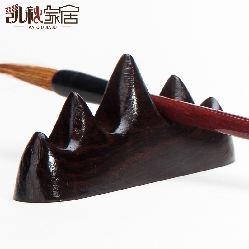 毛筆筆架 筆掛 黑梓木 五指山筆擱 山叉 文房用品 紅木實木批發・進口・工廠・代買・代購