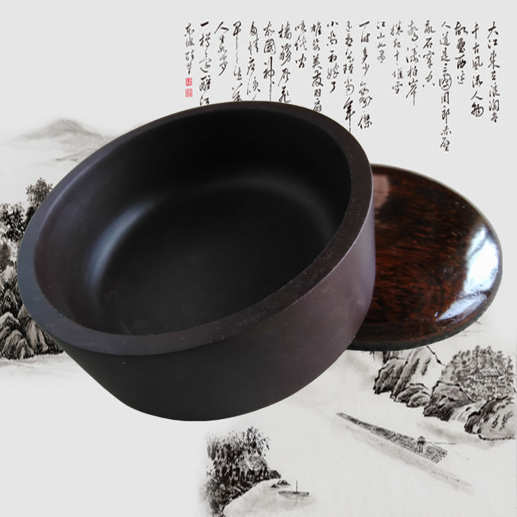 廠傢批發綠端 老宋坑端硯3 4 5 6寸實用墨海單硯臺 學生配木蓋工廠,批發,進口,代購