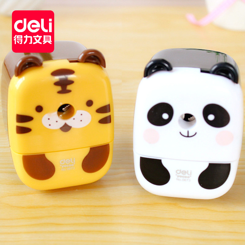 得力/deli 0673 創意可愛卡通熊貓小虎削筆器 學生文具手搖卷筆刀工廠,批發,進口,代購