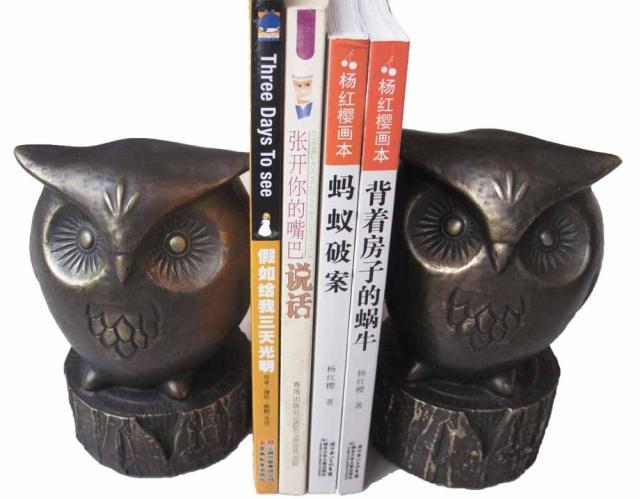 歐式復古創意書擋貓頭鷹書靠書夾擋書板卡通動物書櫥擺件OY-088批發・進口・工廠・代買・代購