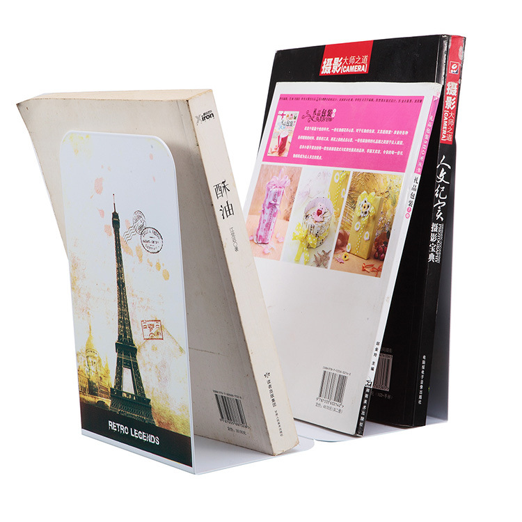 韓版炫彩金屬鐵書立 大中小號加厚書夾書檔學生卡通書靠書立架工廠,批發,進口,代購