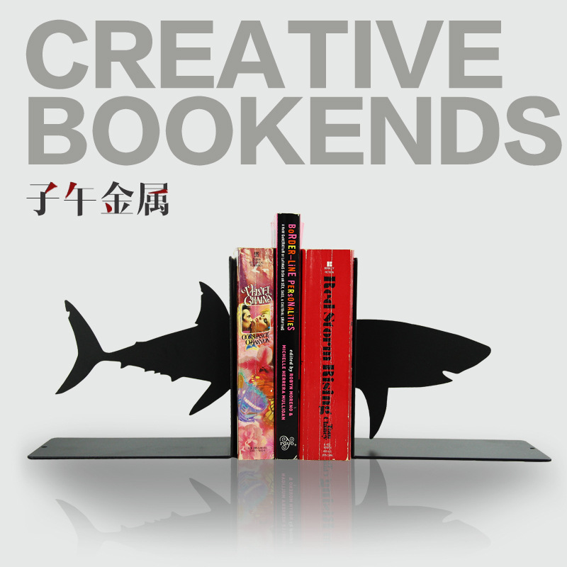 鯊魚系列創意金屬書立 書擋 書夾子， 禮品工藝品之選，量大從優工廠,批發,進口,代購