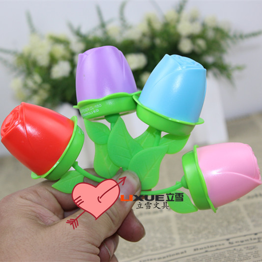 立雪文具 玫瑰花卷筆刀 手動 簡約 彩色 轉筆刀學生獎品160工廠,批發,進口,代購