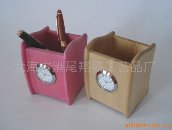福建龍海<<廠傢直銷>>木製時鐘筆筒 新款木盒訂做 木製工藝品。批發・進口・工廠・代買・代購