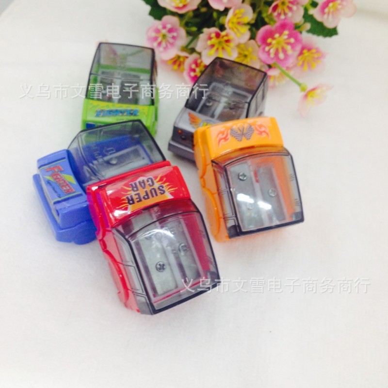 卡通小汽車卷筆刀 轉筆刀 雙孔削筆刀 削筆器學生禮品 NO 351批發・進口・工廠・代買・代購