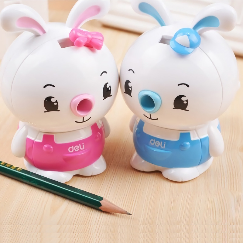 正品得力0676卷筆刀學生禮品 幺幺兔削筆機 手搖削筆器工廠,批發,進口,代購