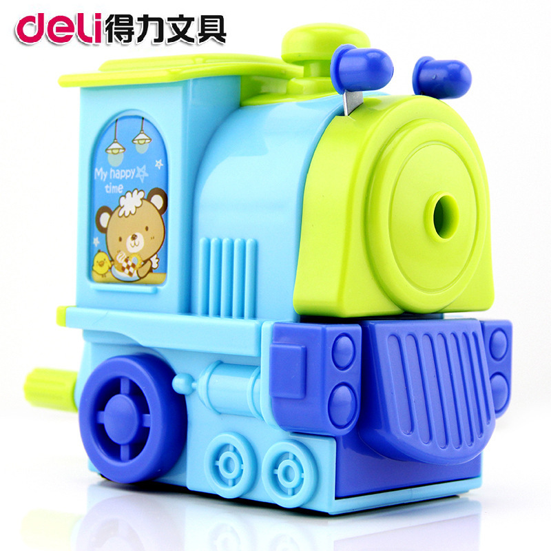 D2122 0622得力優酷小火車削筆機 韓版卡通手搖式卷筆刀學生文具工廠,批發,進口,代購