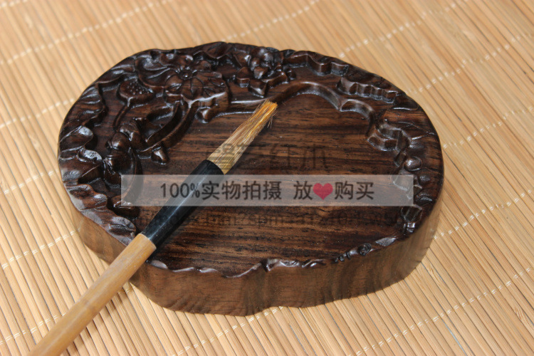 紅木工藝品木雕文房四寶 木質毛筆硯臺磨墨精品端硯書法用品工廠,批發,進口,代購