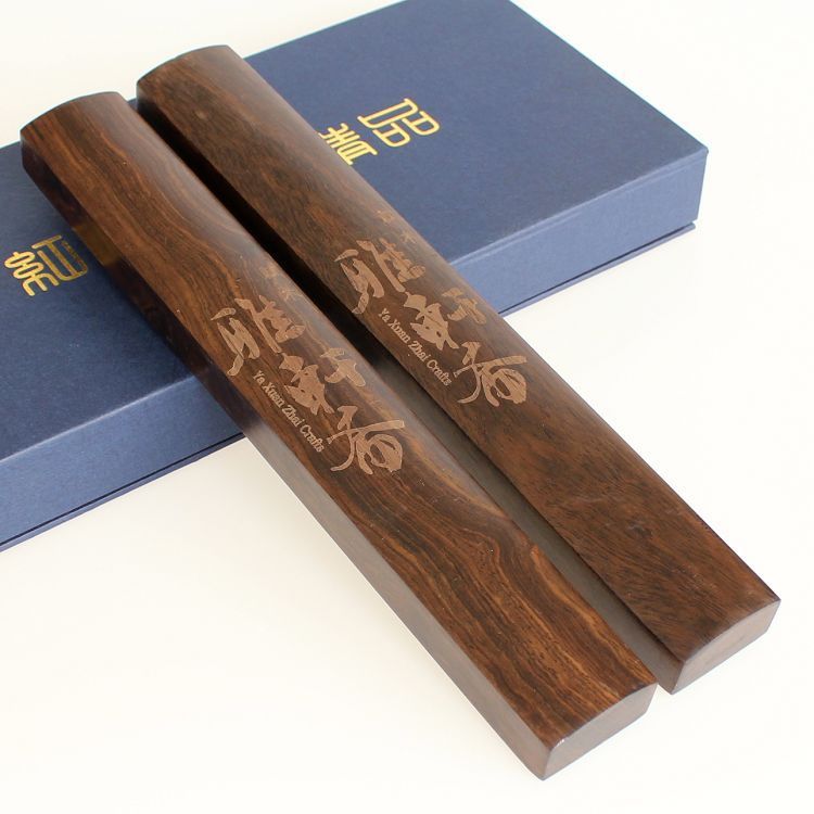 禮品禮物紅木鎮紙 黑檀木雕刻圖案鎮尺 實木質日式簡約書鎮書法用工廠,批發,進口,代購