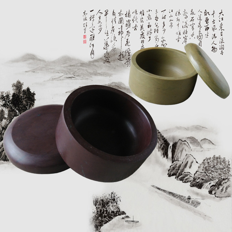 批發精品宋坑 綠端端硯3 4 5寸墨海單打硯臺配石蓋 實用書法用品工廠,批發,進口,代購