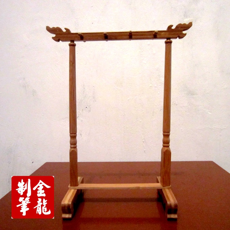 竹製小雙龍頭筆架8掛廠傢直銷美術、書法、繪圖用品工廠,批發,進口,代購