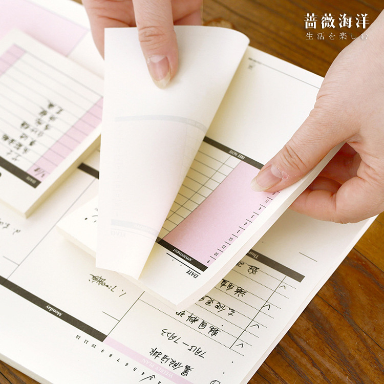 工廠定製桌麵便簽本待辦事項工作備忘錄可撕日程本可定製印刷logo工廠,批發,進口,代購
