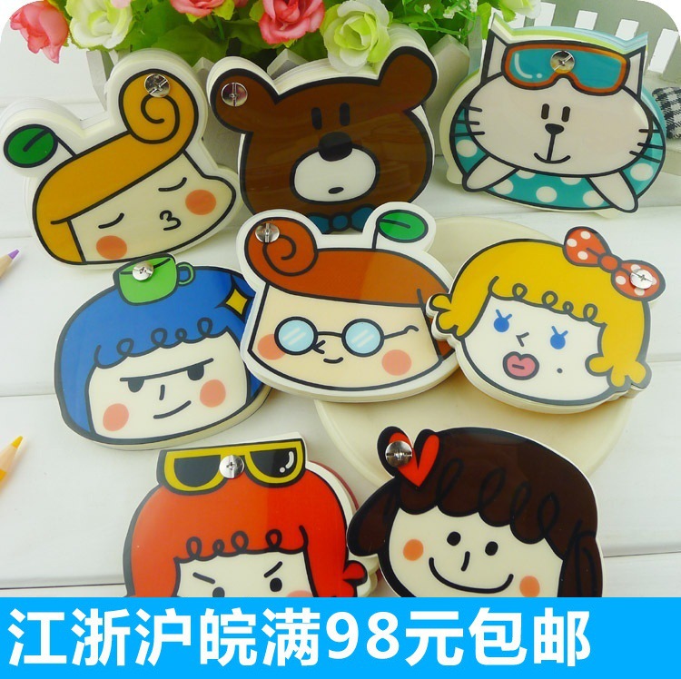 韓國文具學生卡通可撕小便條本子幸運時刻PP螺釘可愛便簽紙工廠,批發,進口,代購
