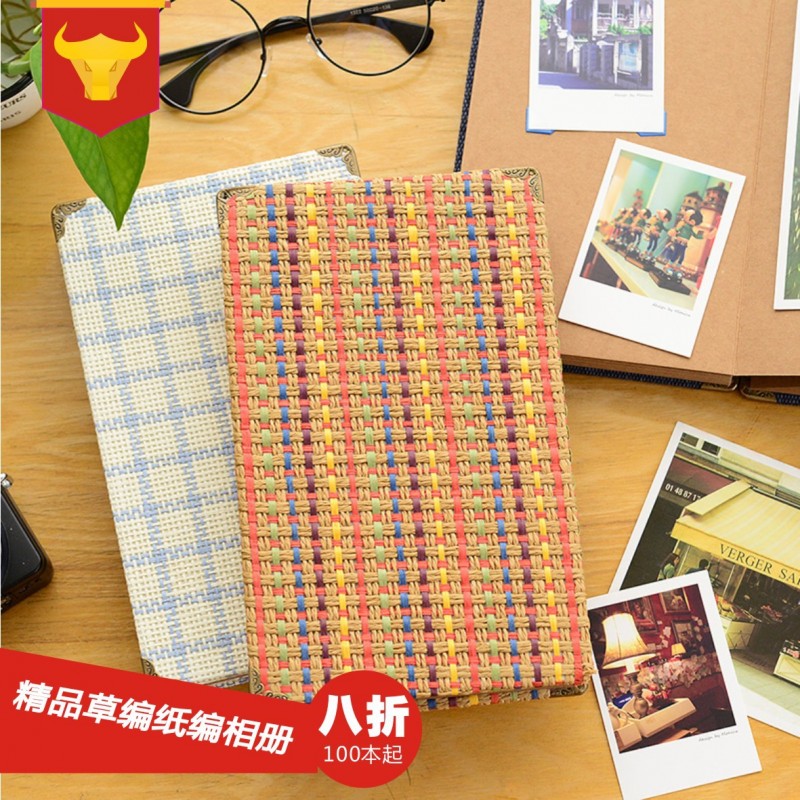 批發尚墨自黏式diy相冊 草編復古封麵手工相冊 創意禮品工廠,批發,進口,代購
