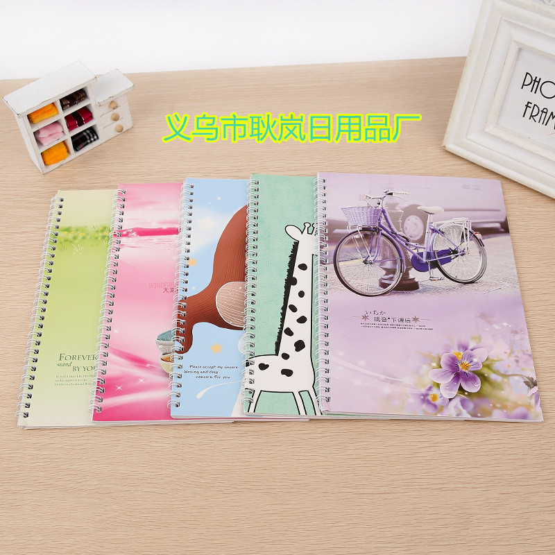 批發可愛卡通新款青春時尚線圈記事本32開精品清新舒適學生筆記本工廠,批發,進口,代購