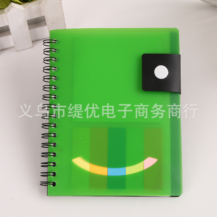 文具線圈本 時尚優質塑料封麵記事通知留言便簽本 pp筆記本工廠,批發,進口,代購