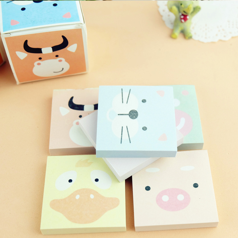 韓國文具 可愛卡通動物便利貼 魔方盒裝款便簽本 爆款N次貼工廠,批發,進口,代購