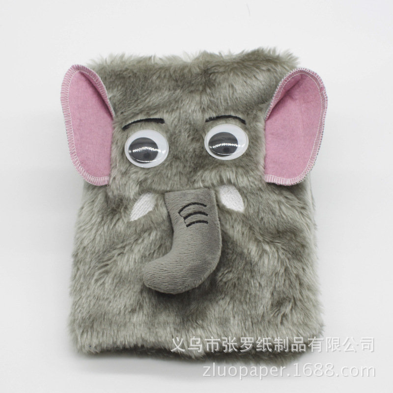 張羅 現貨供應3D動物毛絨封麵記事本 可愛創意本子工廠,批發,進口,代購