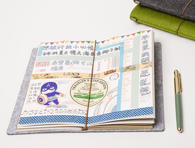 護照型10.5*13.5毛氈手帳記事本 創意綁帶式隨身本 日記本工廠,批發,進口,代購