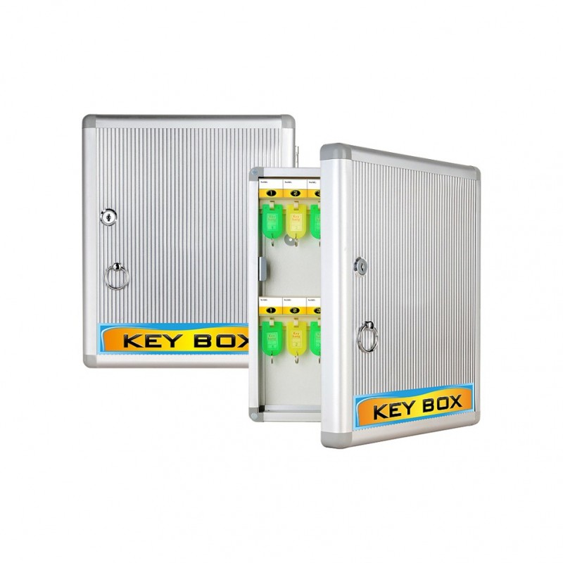 批32位鑰匙櫃壁掛式鑰匙箱鋁製收納箱配鑰匙牌金屬應急鑰匙管理箱工廠,批發,進口,代購