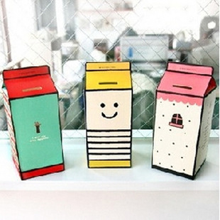 可愛創意牛奶儲蓄罐 存錢罐 DIY自製儲蓄盒 存錢盒（3色選）工廠,批發,進口,代購
