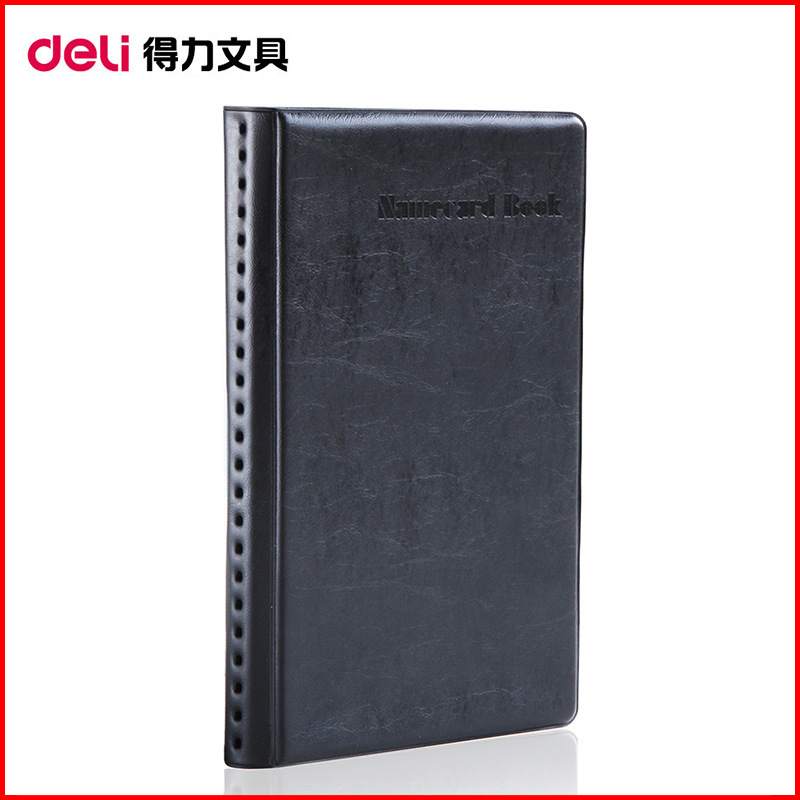得力5783文具名片冊名片包PU材質優雅大氣商務180張裝名片夾黑棕工廠,批發,進口,代購