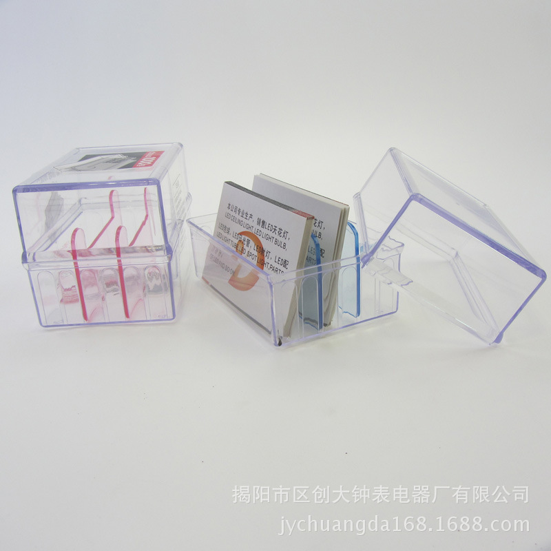 匯品美辦公用品 桌麵透明塑料多格名片盒加厚 文具廠傢直銷工廠,批發,進口,代購