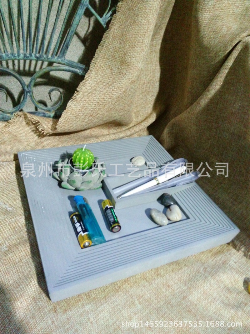 桌麵辦公文具簡約收納盒子托盤水泥石膏工藝品生產製造加工廠批發・進口・工廠・代買・代購