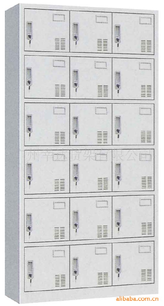 灰色辦公文教資料整理櫃18門儲物櫃辦公收納櫃每門帶3條鑰匙工廠,批發,進口,代購